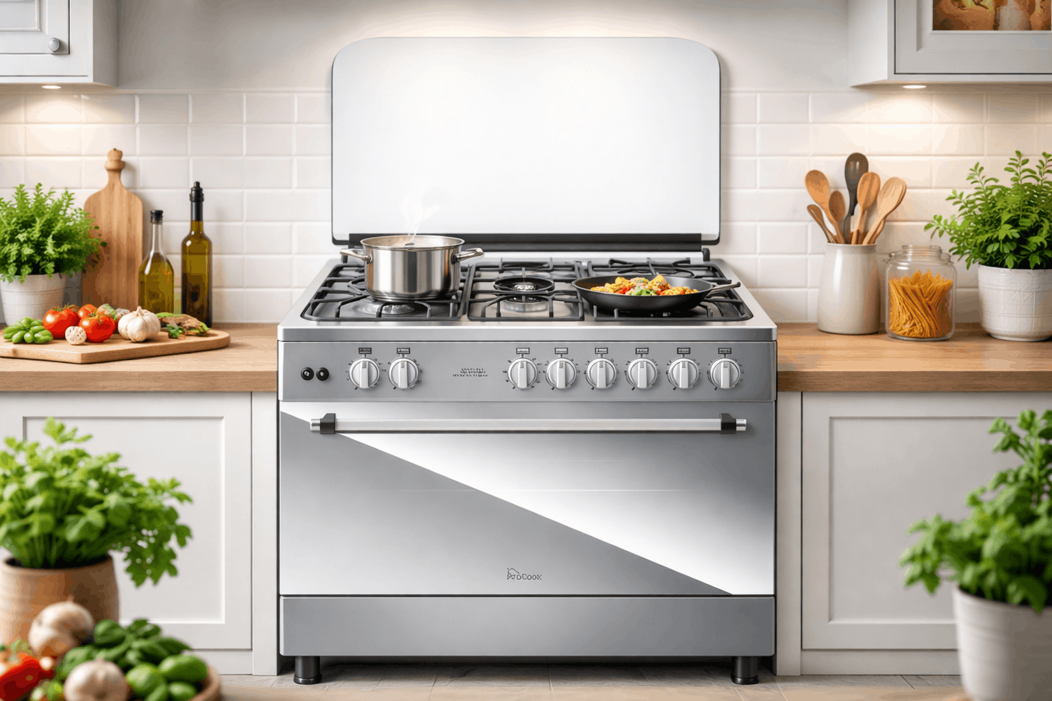 Cuisinière à Gaz PROCOOK TG6950IX 90cm 5 Feux - Inox